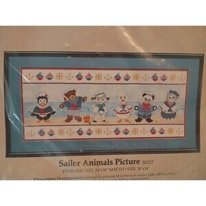 Vintage Something Special Counted Cross Stitch Kit 50227 Sailor Animals 1986 NEW